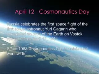 April 12 - Cosmonautics Day
