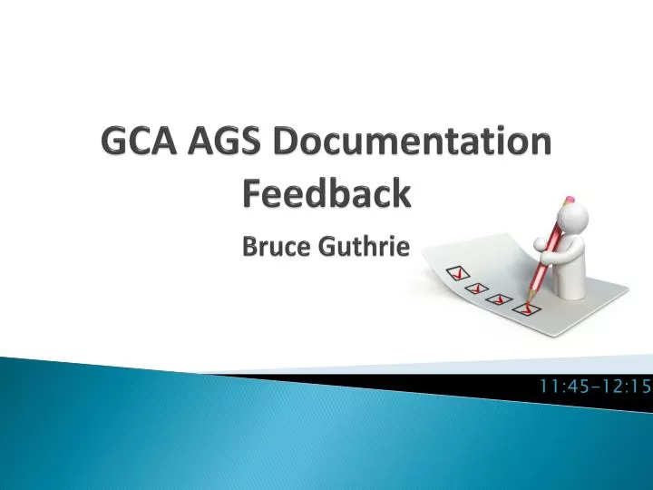 gca ags documentation feedback