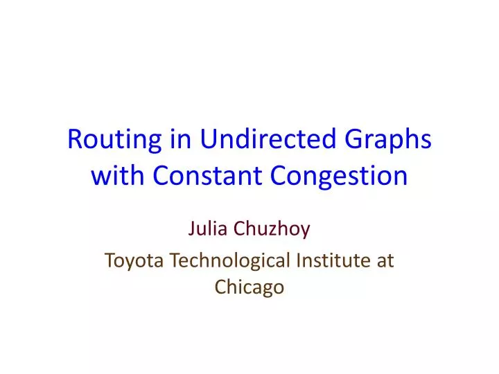 routing in undirected graphs with constant congestion