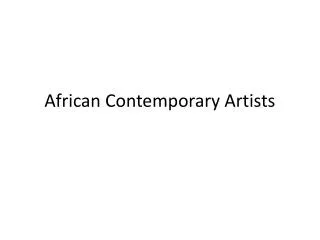 African Contemporary Artists