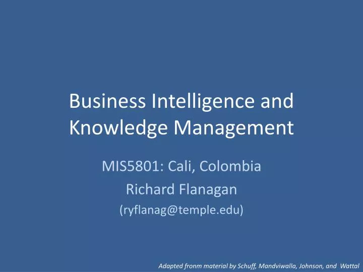 business intelligence and knowledge management