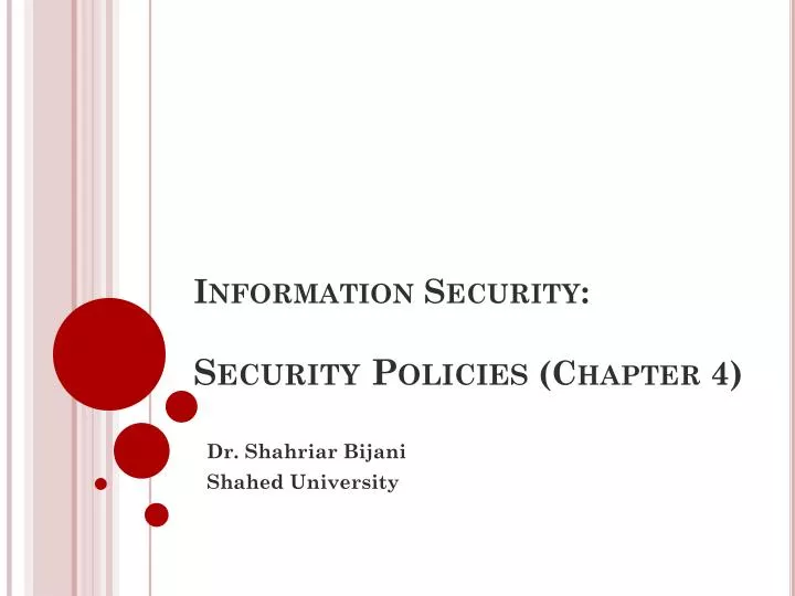 information security security policies chapter 4