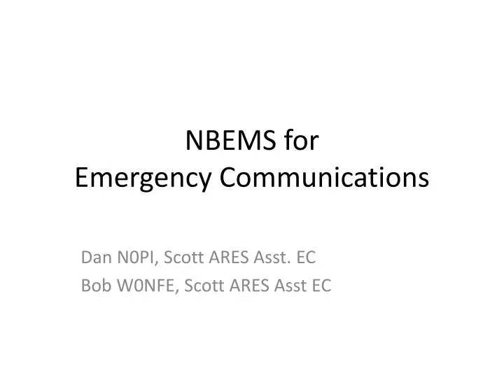 nbems for emergency communications