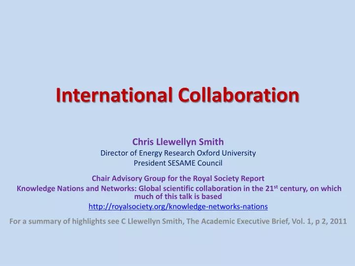 international collaboration