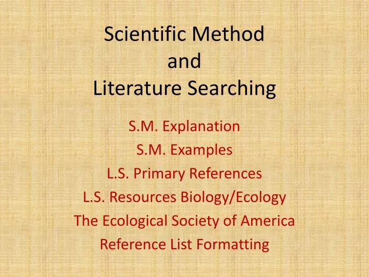 scientific method and literature searching