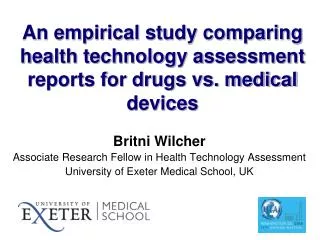 An empirical study comparing health technology assessment reports for drugs vs. medical devices