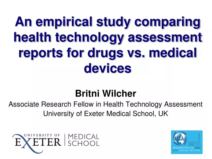 an empirical study comparing health technology assessment reports for drugs vs medical devices