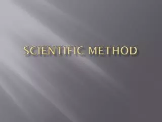 Scientific Method