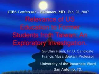 Relevance of US Education to Former Students from Taiwan: An Exploratory Investigation.