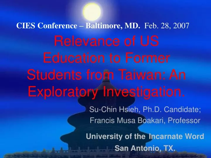 relevance of us education to former students from taiwan an exploratory investigation