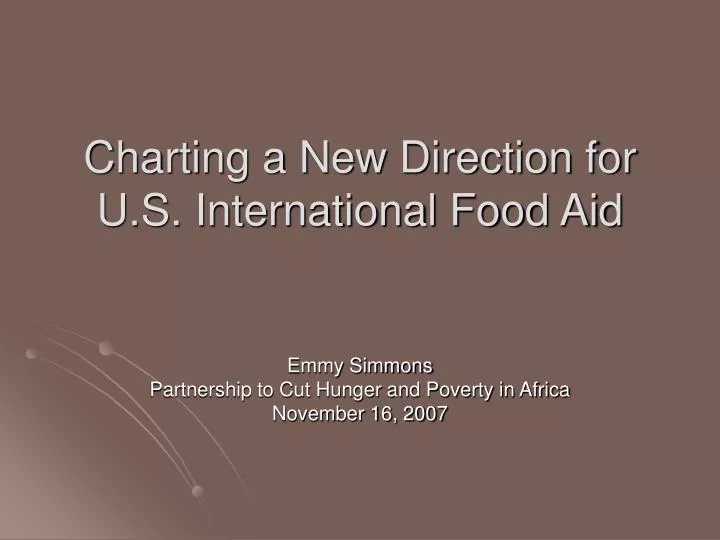 charting a new direction for u s international food aid