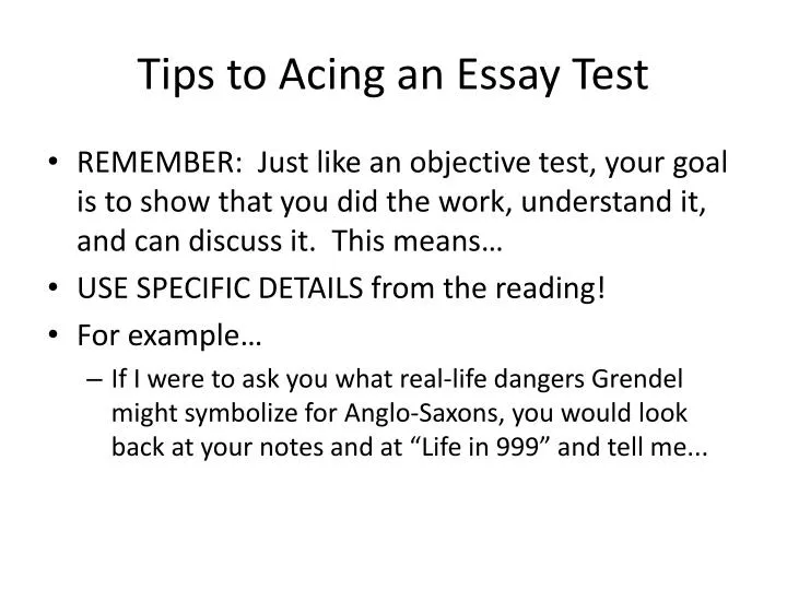 tips to acing an essay test