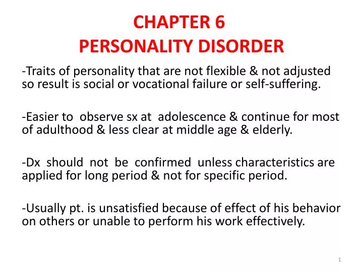 chapter 6 personality disorder