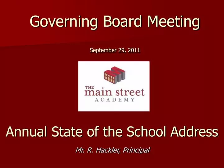 governing board meeting september 29 2011