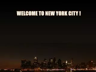 WELCOME TO NEW YORK CITY !