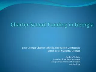 Charter School Funding in Georgia