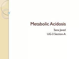 Metabolic Acidosis