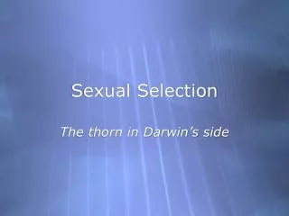 Sexual Selection