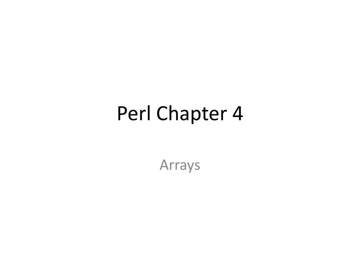 perl chapter 4