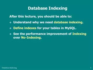 Database Indexing