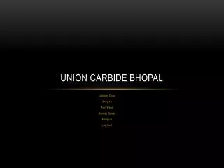 UNION CARBIDE BHOPAL