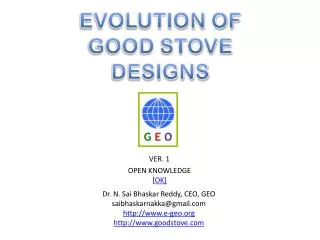 EVOLUTION OF GOOD STOVE DESIGNS