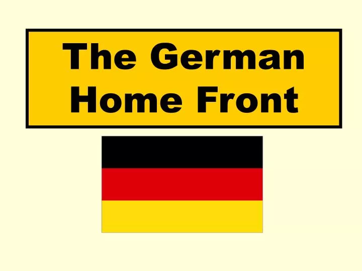 the german home front