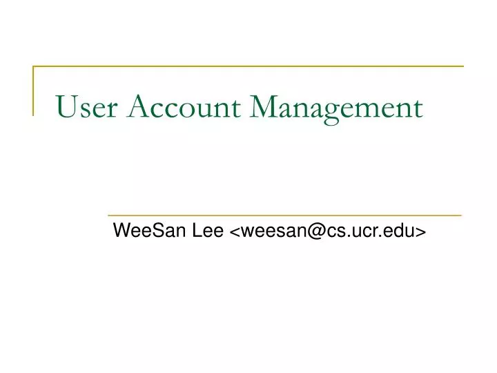 user account management