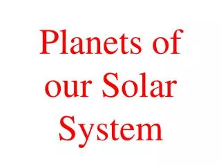 planets of our solar system