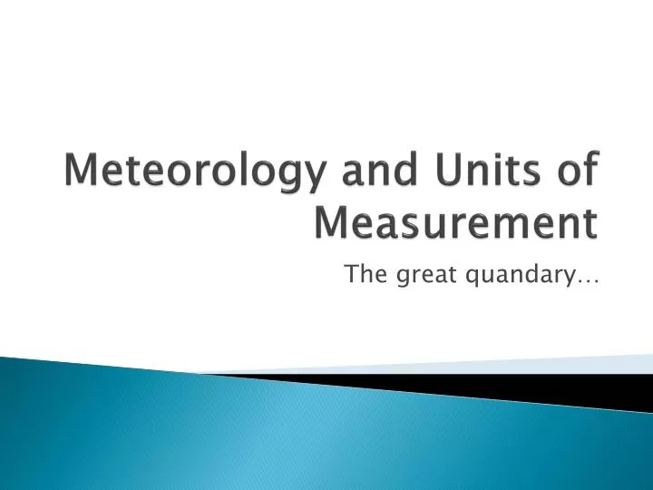meteorology and units of measurement