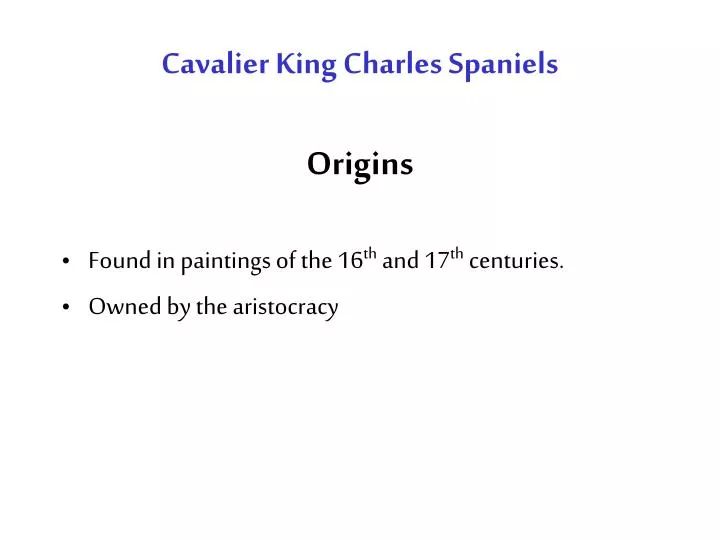 cavalier king charles spaniels origins
