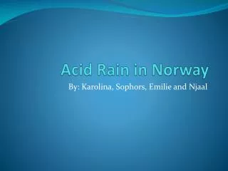 Acid Rain in Norway