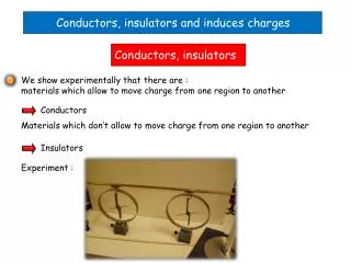 Conductors, insulators and induces charges