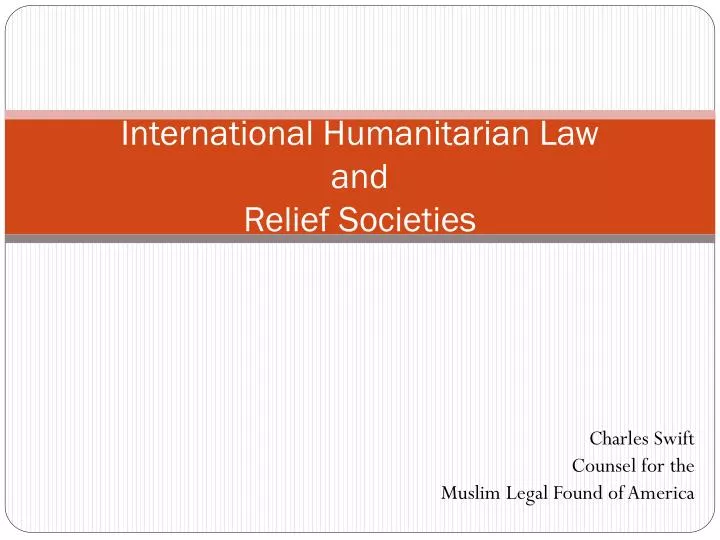 international humanitarian law and relief societies