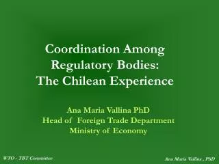 Coordination Among Regulatory Bodies: The Chilean Experience