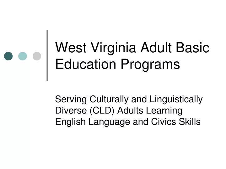 west virginia adult basic education programs