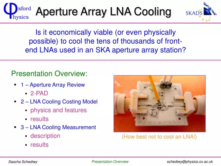 aperture array lna cooling