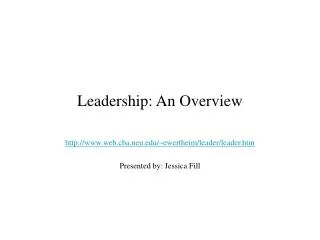 Leadership: An Overview