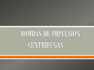 bombas de impulsion centrifugas