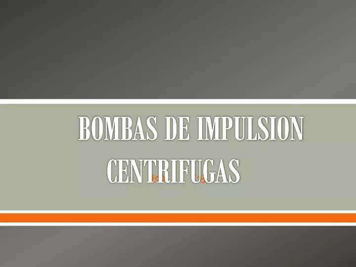 bombas de impulsion centrifugas