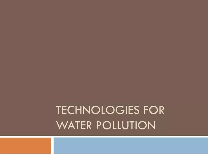 technologies for water pollution