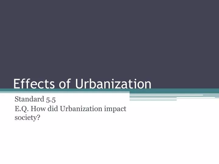 effects of urbanization