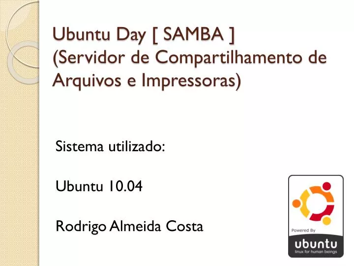 ubuntu day samba servidor de compartilhamento de arquivos e impressoras
