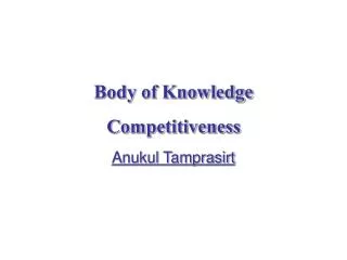 Body of Knowledge Competitiveness