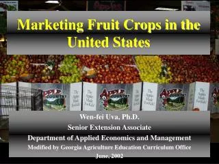 Marketing Fruit Crops in the United States