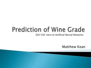 Prediction of Wine Grade