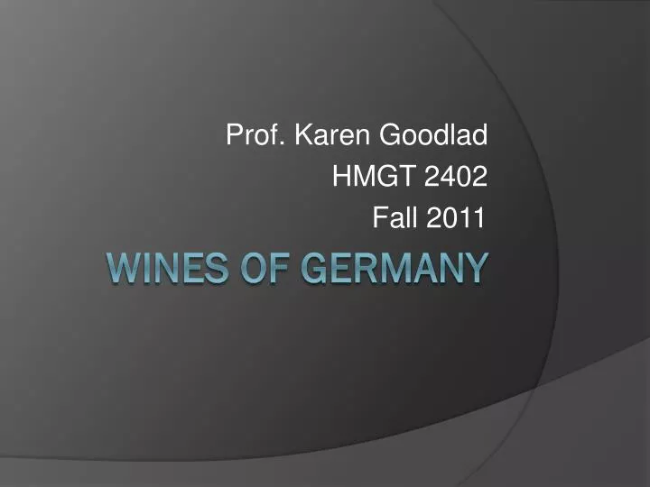 prof karen goodlad hmgt 2402 fall 2011