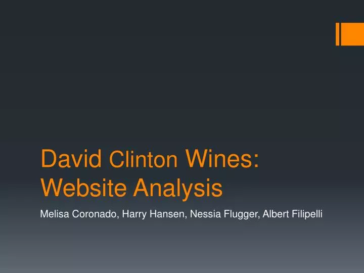 david clinton wines website analysis