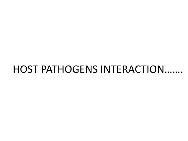 host pathogens interaction