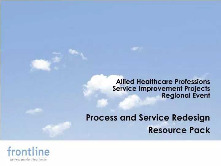 allied healthcare professions service improvement projects regional event